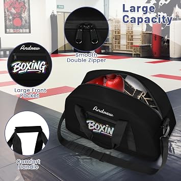 Martial Arts Training Duffle Bag | Personalised Taekwondo Karate Boxing Gym Bag for Men & Kids | Custom Name Water-Resistant Sports Holdall for Gear & Gloves, Boxing Colorful