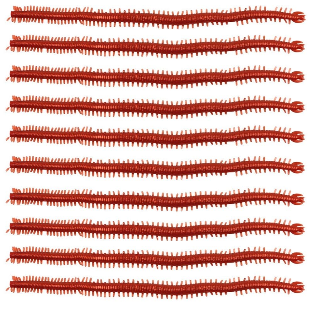 60PCS Soft Fishing Lure Baits, Soft Plastic Worms Fishing Lures Wacky Bait, 13cm Lifelike Fishy Smell Fishing Lure Earthworm Baits, Brown — image 1