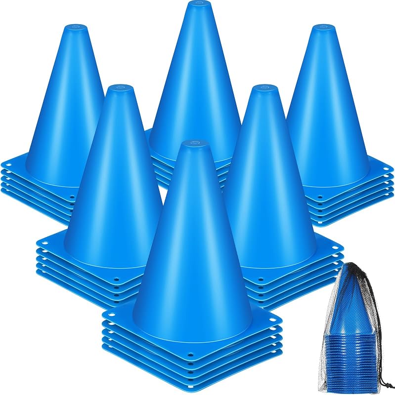 Pack de 30 Conos de Tráfico de Plástico de 7 Pulgadas Mini Conos Marcadores de Agilidad para Entrenamiento Deportivo para Fútbol, Patinaje, Fútbol, Baloncesto, Juegos de Interior y Exterior Equipo de Práctica Deportiva