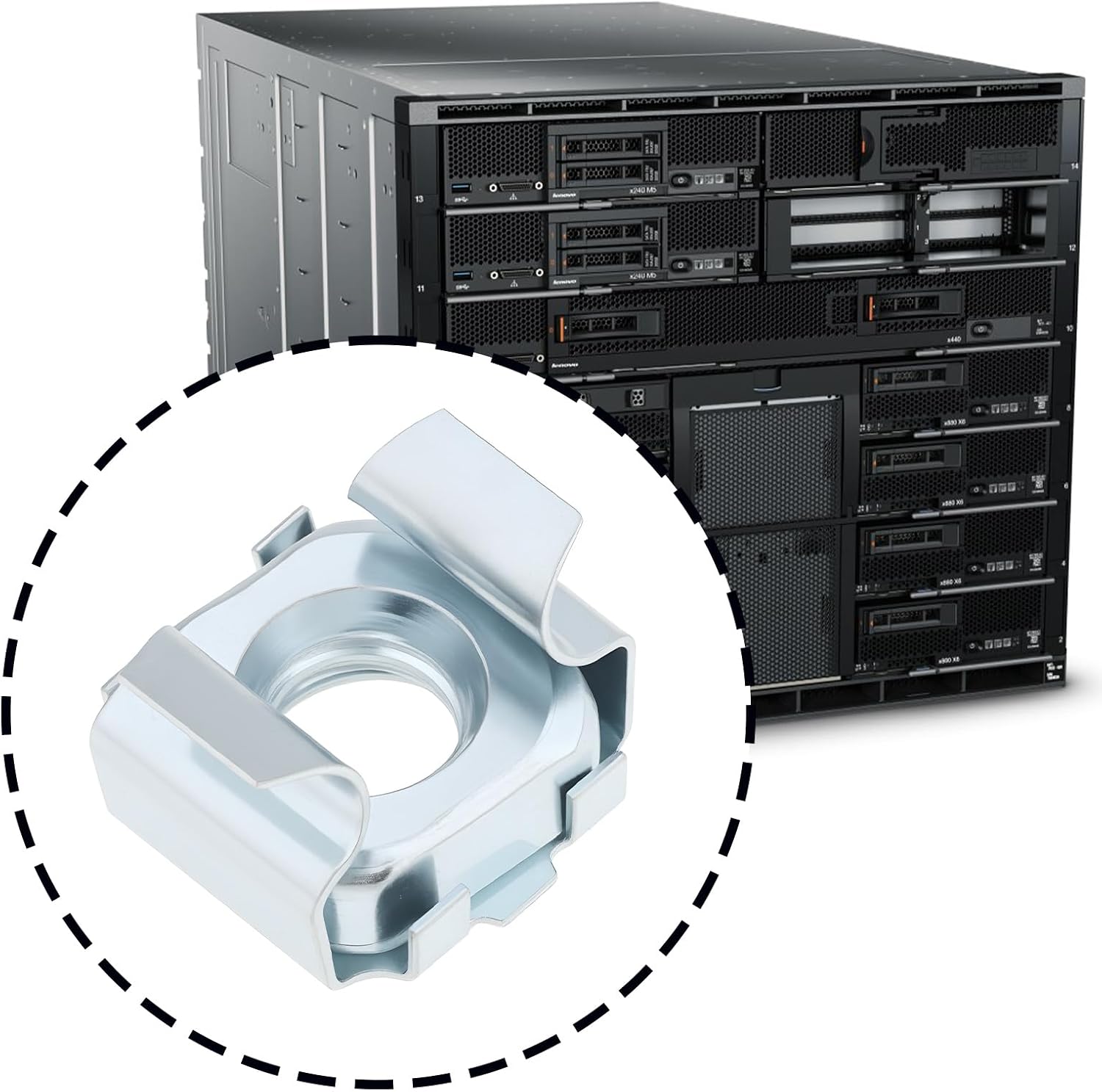 50Pcs 5/16-18 Self-Retaining Cage Nuts for Installation On Servers Racks Switches Routers