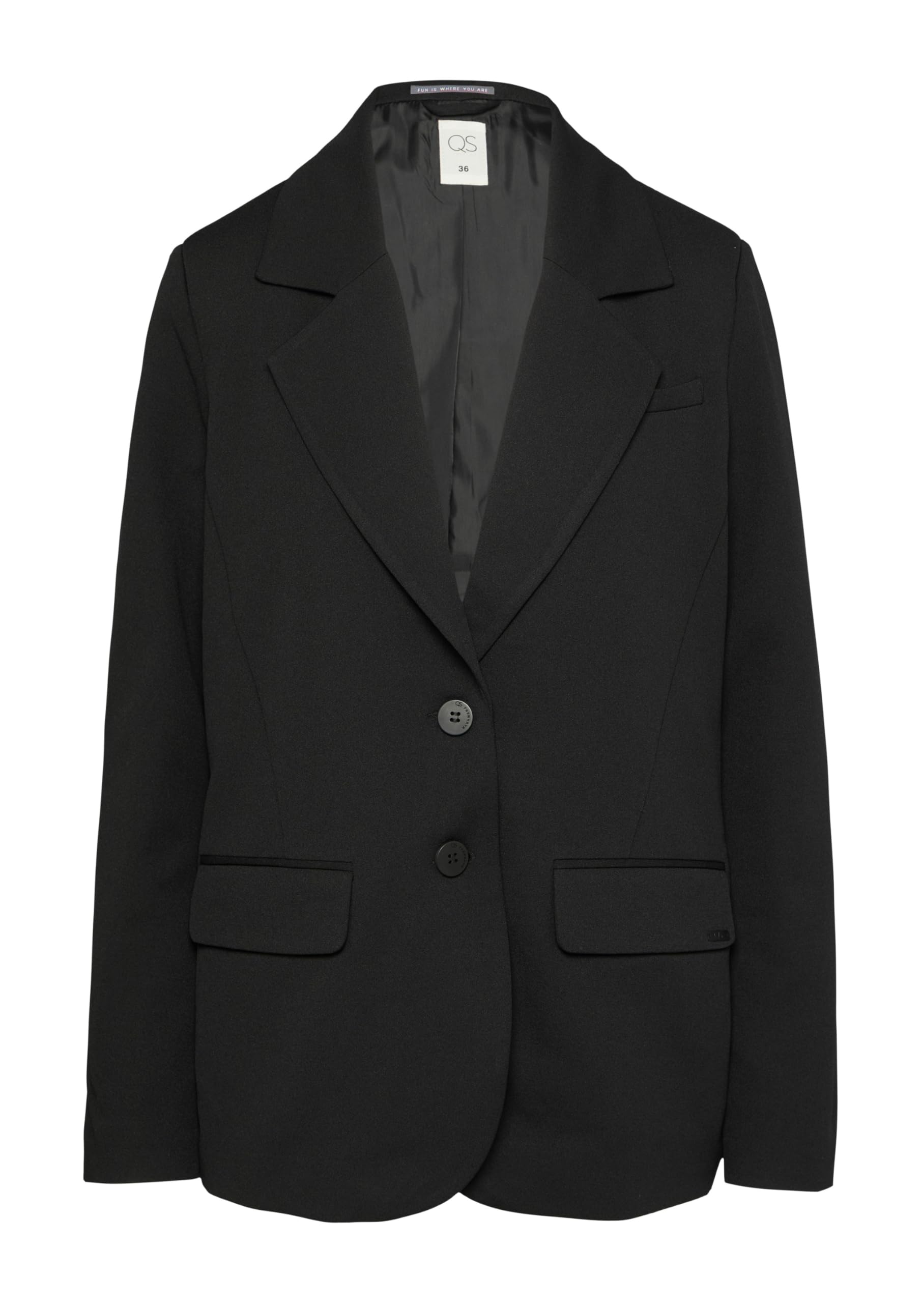 QS Blazer mit Reverskragen und Pattentaschen