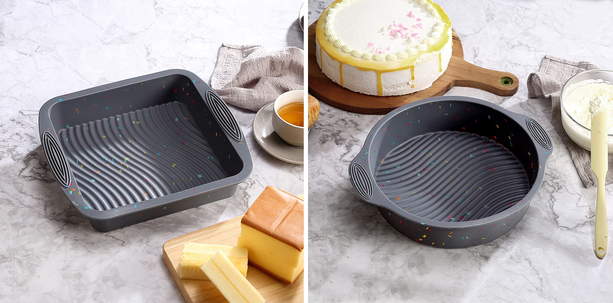 Juego de 51 moldes de silicona para hornear, incluyendo molde para hornear, molde para pasteles, molde para pasteles, molde para tostadas, molde para magdalenas, molde para donas y moldes para