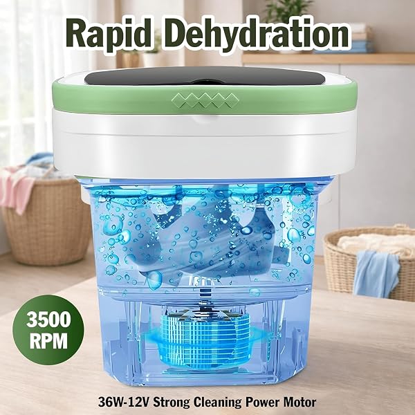 16L Portable Washing Machine with Spin Basket 3 Wash Modes Timer - Deep Cleaning Collapsible Small Clothes Washer for Apartment Travel Camping Dorm Hotel Home - Portable Washer, Mini Washing Machine - 3