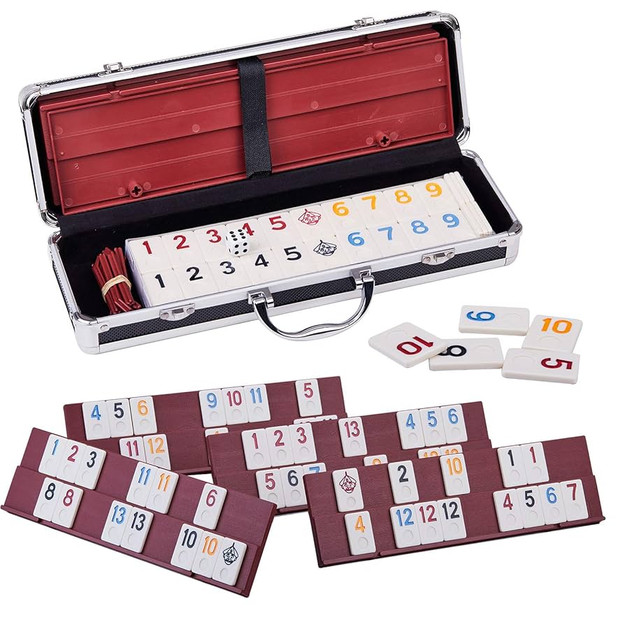 _ Rumy   Rummy - Deluxe (106 Tiles with Wooden Racks & Latching Case