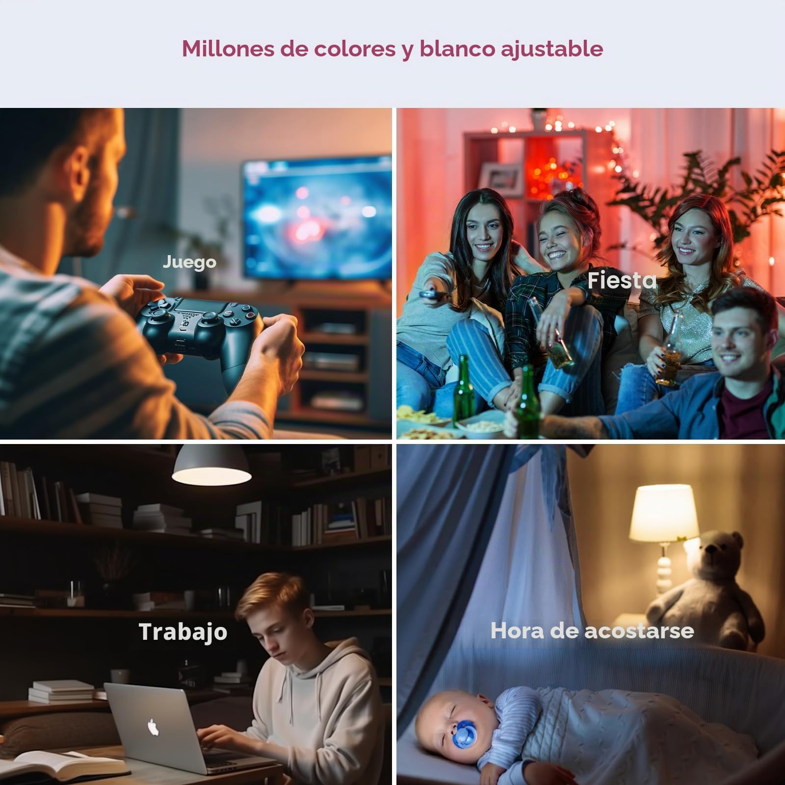 THIRDREALITY Zigbee A19 - Bombilla inteligente de color ZL4, paquete de 4 unidades, E27, compatible con Home Assistant, SmartThings, Aeotec, Homey, Hubitat, dispositivos Echo con hub integrado
