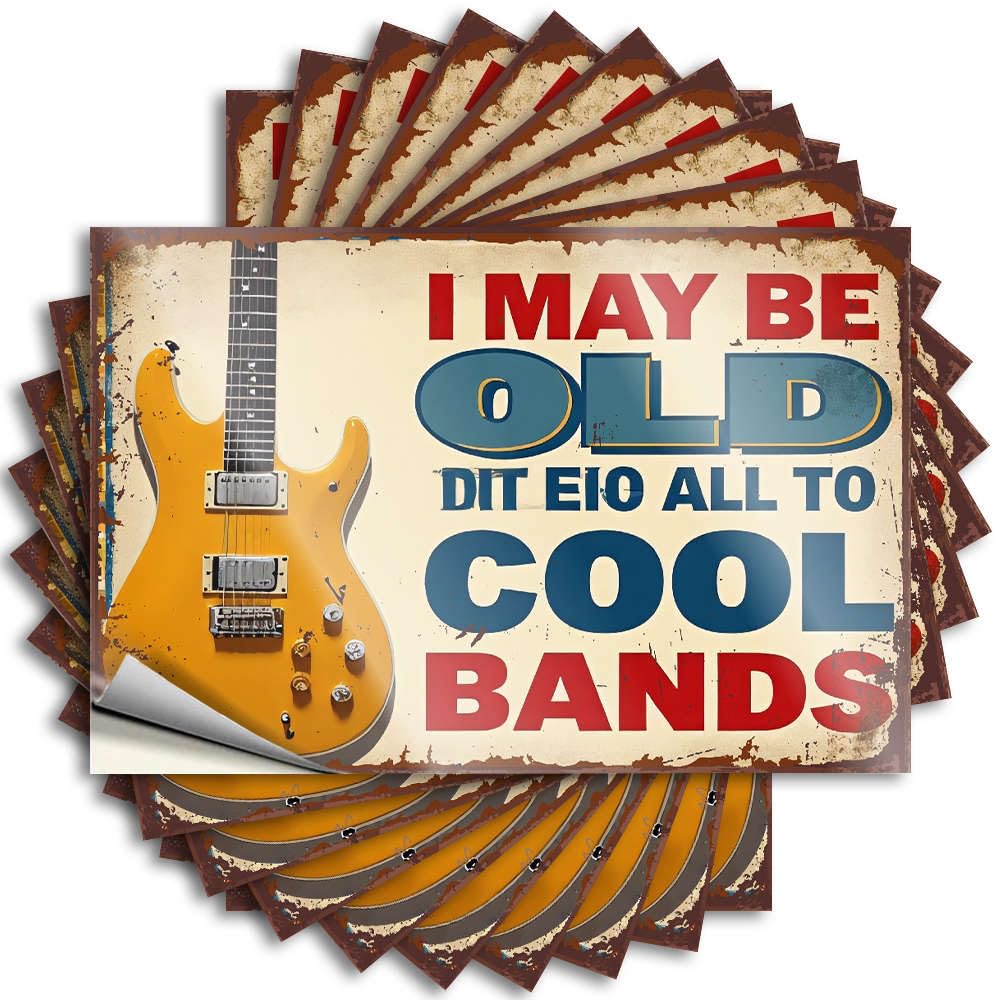Decals - Books Bumper I May Be Old But I Listen to Cool Bands. for Stone Funny Home Decor(6X9CM)