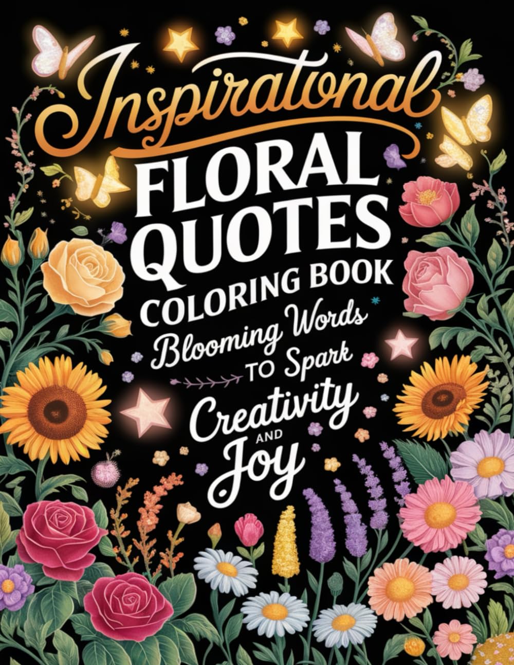 Inspirational Floral Quotes Coloring Book: Blooming Words to Spark Creativity and Joy