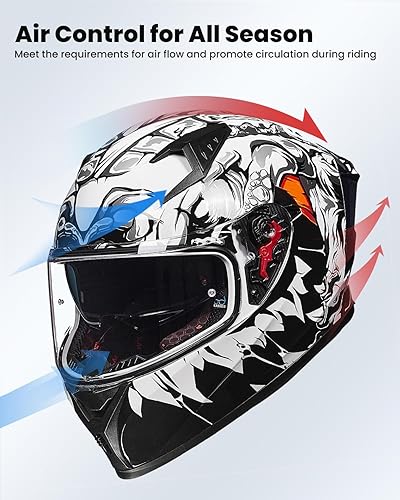 Miniatura 3 de ILM - Casco completo de motocicleta con Pinlock compatible con viseras y aletas transparentes y tintadas, casco para Street Bike y Motocross,