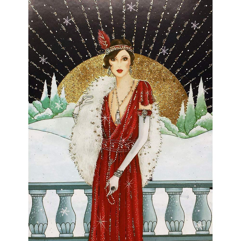 Akaddy Fashion Lady Drill Diamond Painting 5D Mosaic Kit Home Decor (IH630) Diamond Painting Cross Stitch Painting Kits Diamond DIY Embroidery Painting