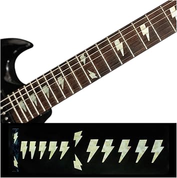 Inlay Sticker Fret Markers for Guitars & Bass - AC/DC Lightning Bolt,F-075AD-WT