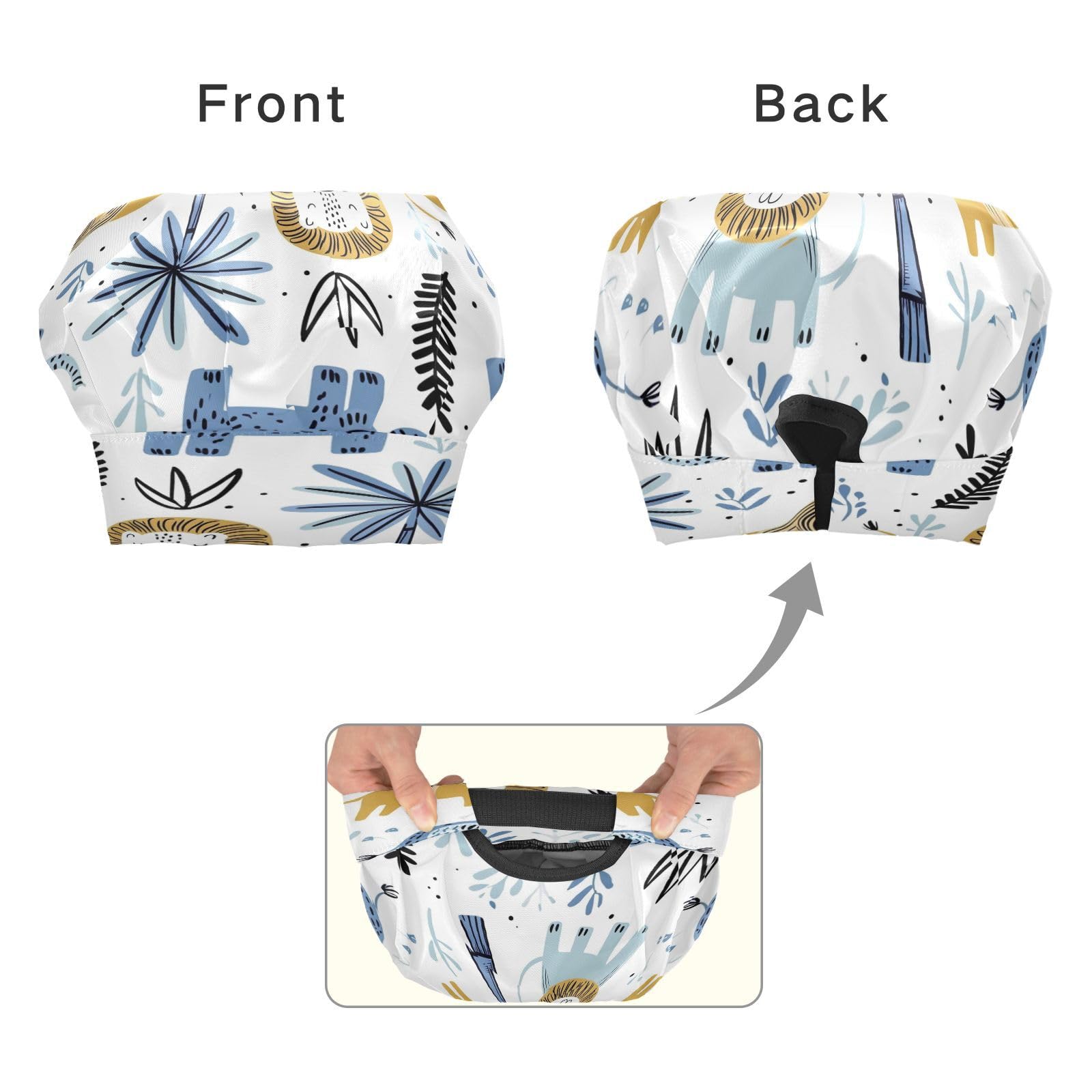 Bulletgxll Cartoon Lions Kids Apron and Chef Hat Set Adjustable Bib Aprons with Pockets for Cooking Baking Painting