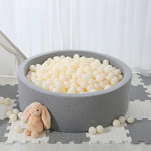 Miniatura 8 de STARBOLO Pelotas para hoyo de bolas, 100 bolas de plástico a prueba de aplastamiento para niños, bolas de juguete coloridas de macarrón para fiestas