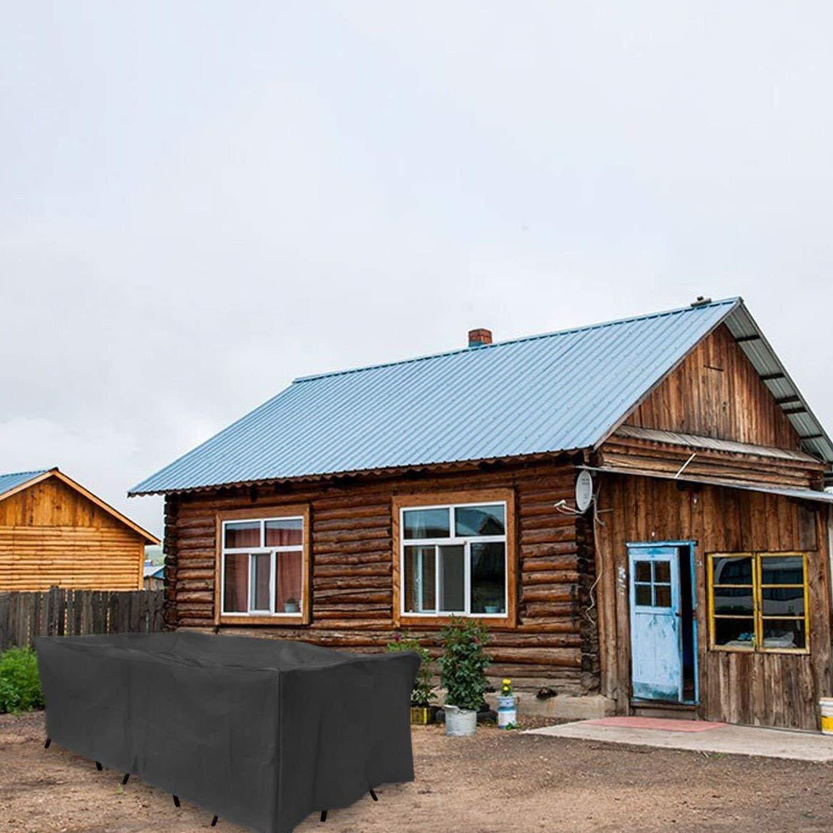 Copertura Per Tavolo Da Esterno DICAPA - Impermeabile, 200x160x70 Cm, Nero - Foto 6