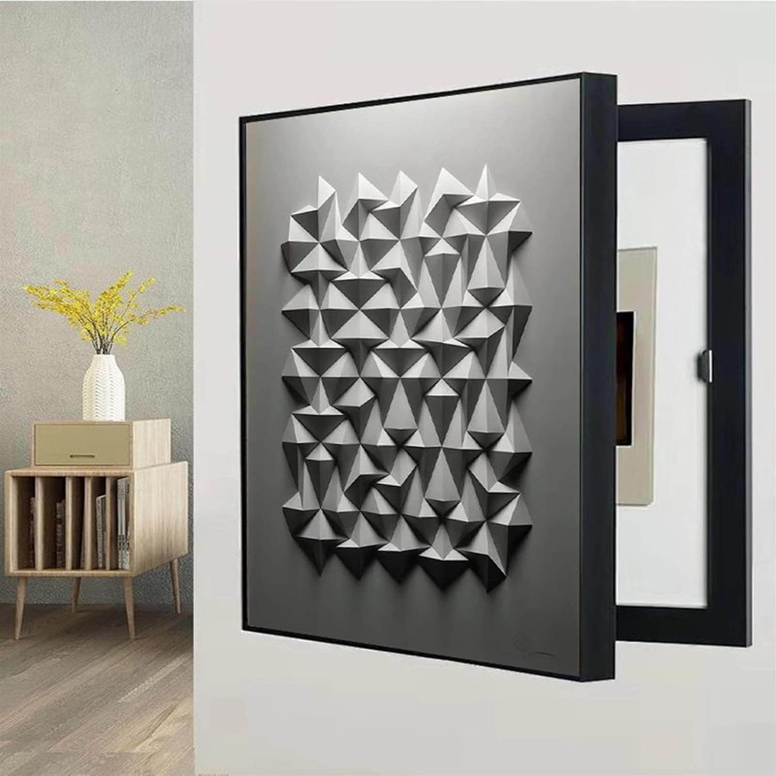 Wall Mounted Electrical Panel Cover, Decorative Painting for Hidden Electric Meter Box, Removable Fuse Box Cabinet for Dustproof and Waterproof Protection