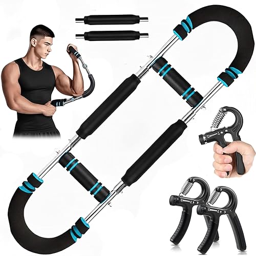 Juego de entrenamiento de brazo Twister, equipo de entrenamiento ajustable para el pecho con barra giratoria y empuñaduras de mano para hombres y