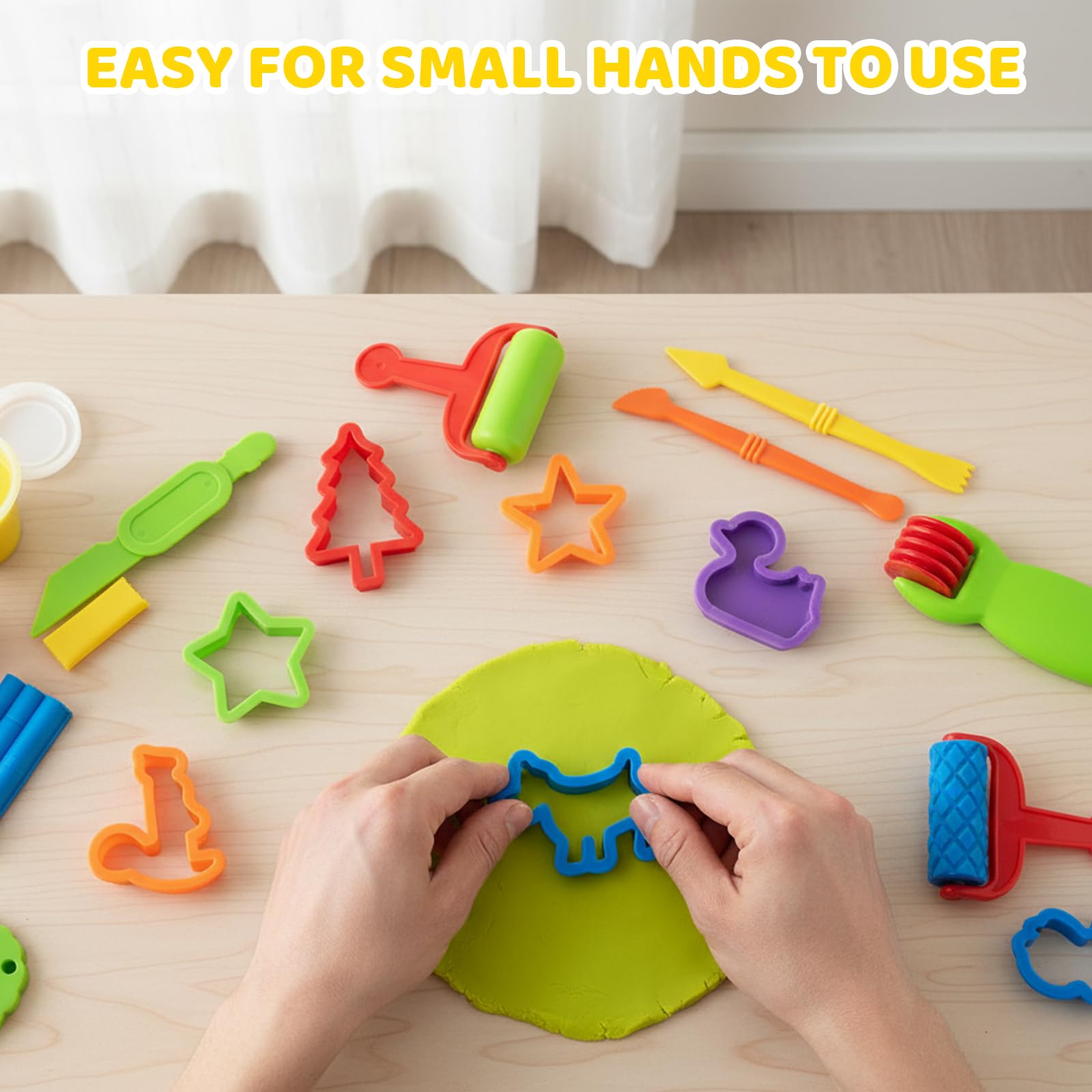 26Pcs Claydough Set, Clay Dough Tools, Claydough Accessories, Claydough Cutters Clay Roller and Modeling Tools - Image 3