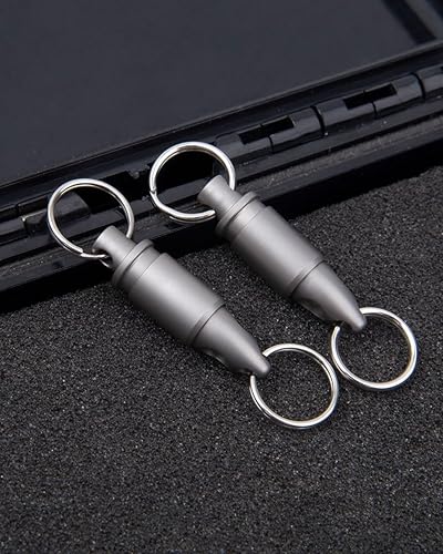Miniatura 6 de TENCHILON T14 Llavero universal de titanio TC4 desmontable de liberación rápida con abridor de paquetes, organizador de conectores retráctil