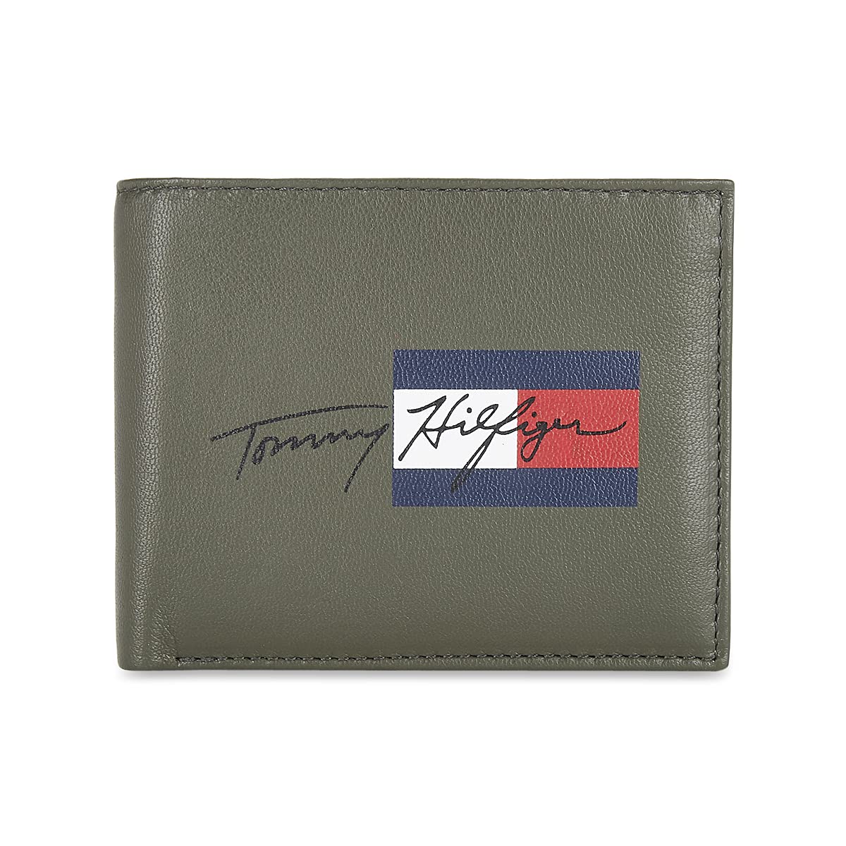 Tommy Hilfiger Olive & Navy Leather Men’s Wallet (8903496159905)