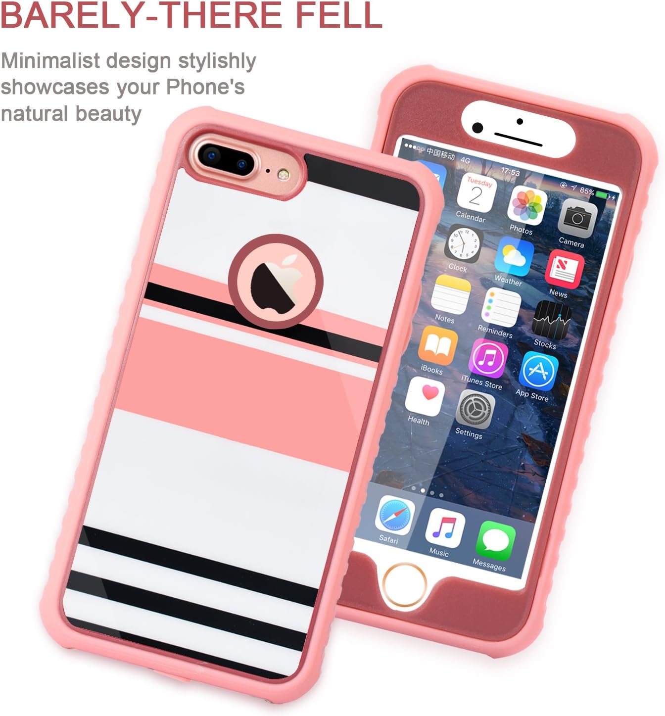 Dailylux Shockproof Case for iPhone 7 Plus, 2 in 1 PET + PC Lightweight Flexible TPU Bumper Anti-Slip Protective Cover for Apple iPhone 7 Plus 5.5 inch 2016, Stripe
