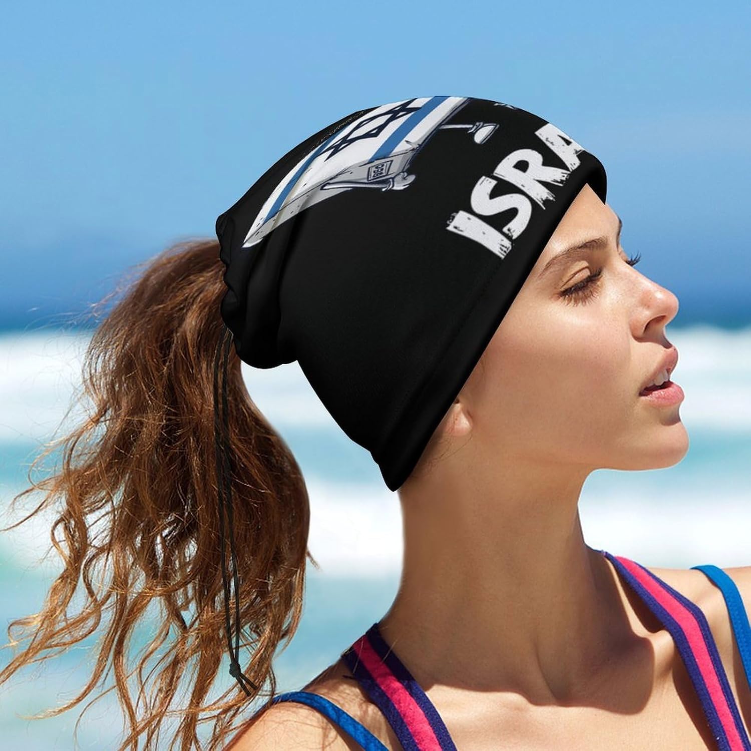Israel Israeli Flag Neck Gaiter Multifunctional Face Mask Windproof Head Wrap for Men Women
