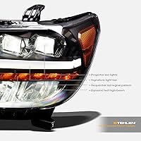 Vista 6 de Stehlen 642167819196 Compatible con 2007-2013 Toyota Tundra / 2008-2017 Sequoia Faros de proyector cuádruple LED secuencial completo con señal ámbar