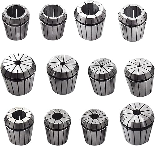 Miniatura 4 de ER40 Juego de pinzas de resorte de 1/8-1-1/8 pulgadas, juego de pinzas de resorte de acero al carbono para herramientas de torno de grabado y