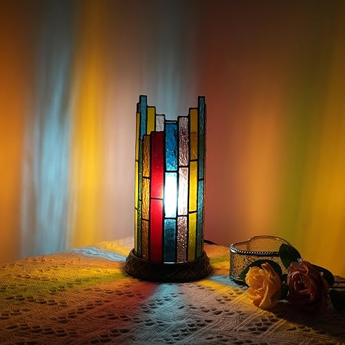 Miniatura 1 de Lámpara Tiffany estilo mosaico, lámpara de vitral, lámpara de mesita de noche, lámparas de noche para decoración del hogar, estudio, sala de estar,