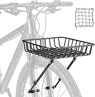 CXWXC Large Aluminum Front Bike Basket Rack with Struts - 10kg Capacity, Easy Mount for 26-29" Bikes