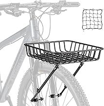 CXWXC Bicycle Basket with Front Rack - Large Front Basket with Support Bars - Front Basket Aluminium Large Capacity
