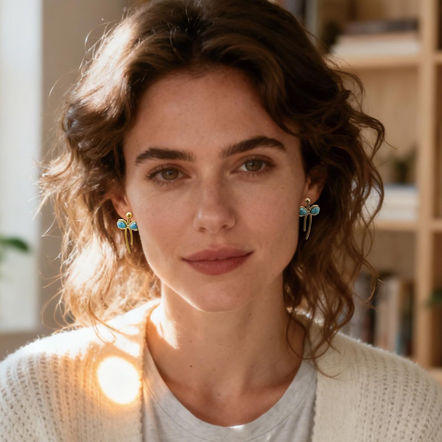 Gold Bow Ribbon Hoop Earrings - Long Ribbon Drop Dangle Bow Tie Huggie Earrings for Women's Jewelry Gifts - Image 4