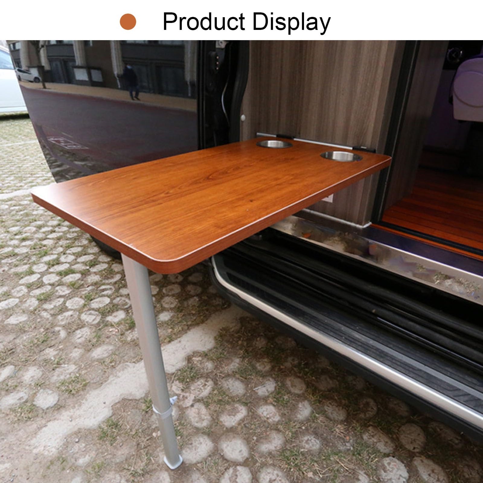 Table pour Camping Car avec Supports Réglables, Table de Camping Pliante Murale pour Camping Car, en Bois, Poste de Travail Multifonctionnel et Peu Encombrant pour Bureau(Yellow)