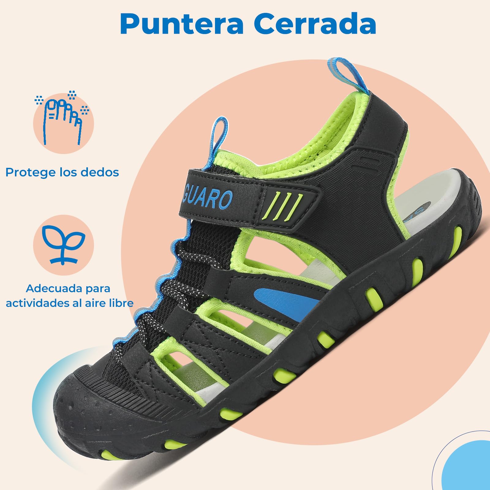 SAGUARO Sandalias Calzado de Verano para Niños Puntera Cerrada para Trekking y Senderismo Tallas 25-38 — view 3