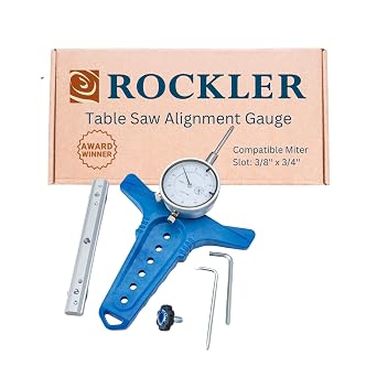 Rockler Table Saw Alignment Gauge with Precision Dial Indicator Tool | Alignment Gauge Accurate Table Saw Setup Dial Indicator Gauge Precision Measurements Easy Adjustment