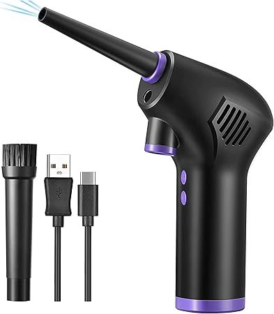 Amazon 21版 超ハイパワー 電動エアダスター エアダスター 6000mah充電式 強力 エアーダスター 不燃性 エアー スプレー エアスプレー Pc キーボード 掃除 Oa機器 ノズル付 Led付 エアダスター 文房具 オフィス用品