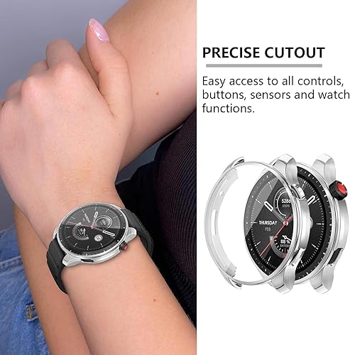 Miniatura 3 de Paquete de 4 protectores de pantalla compatibles con Amazfit GTR 4, carcasa chapada en TPU suave, cubierta completa, compatible con Amazfit GTR4 (no