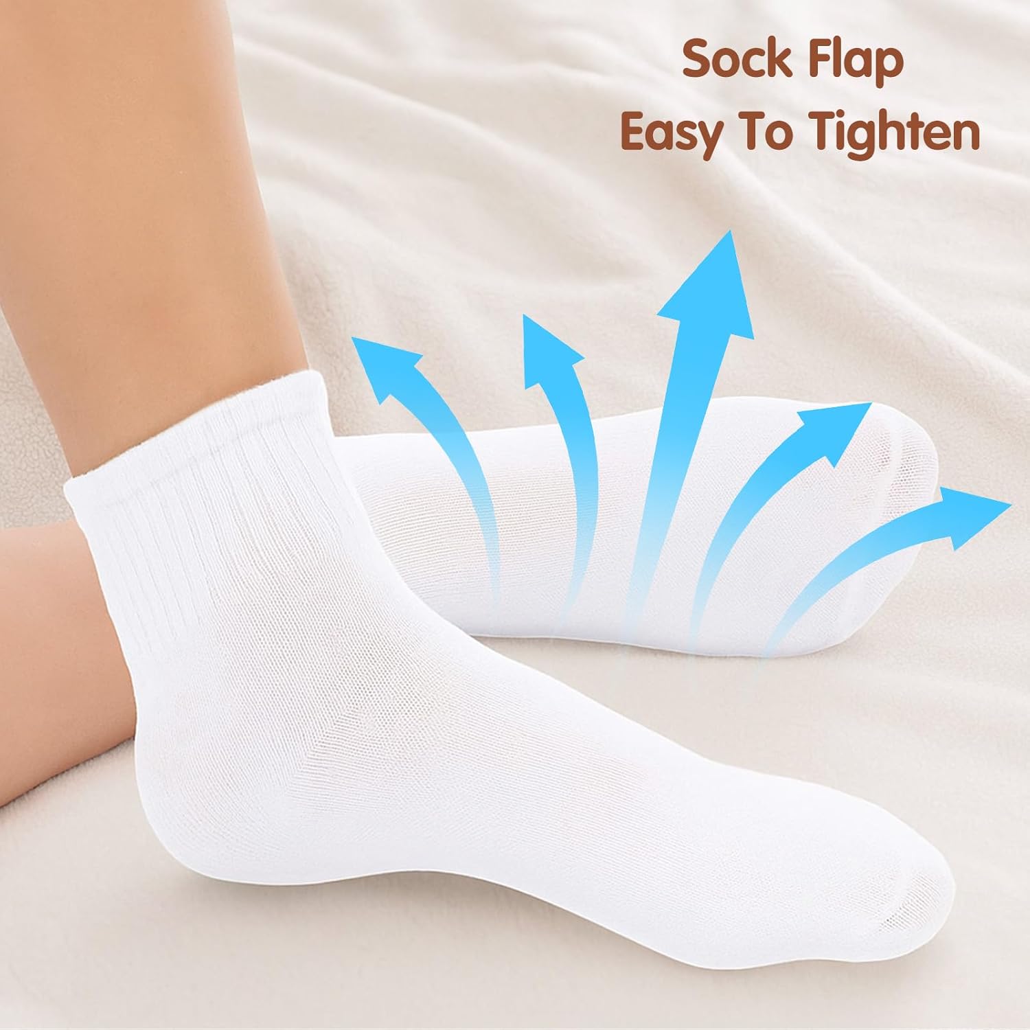 50 Pairs Thin Crew Socks for Men & Women, Bulk Pack Sports Athletic Socks Breathable Casual Sock in Bulk Moisture Wicking Sock Wholesale Value Classical Pack, White - Image 6