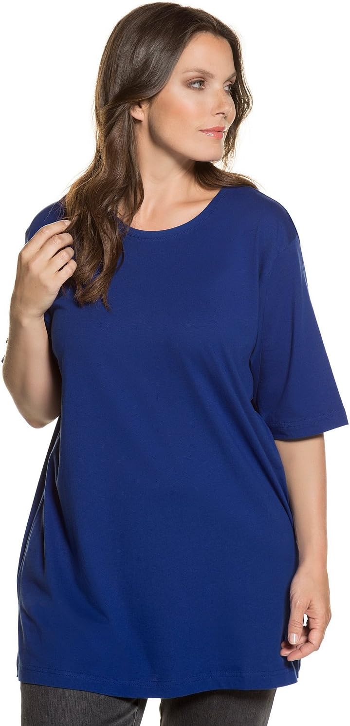 Ulla Popken Women's Plus Size Basic Short Sleeve Tee Royal Blue 54+ 486910 75-54+