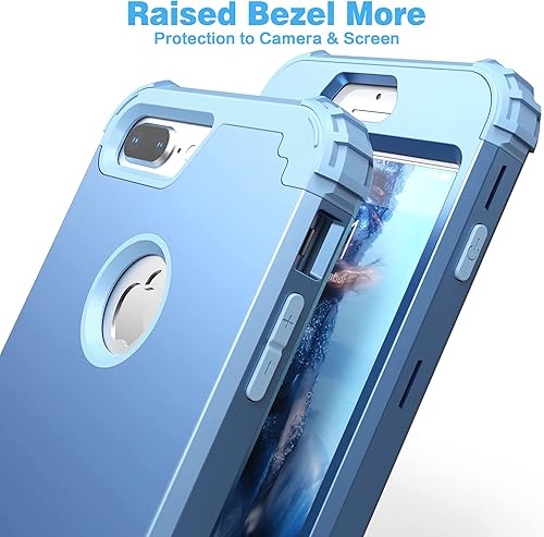 Miniatura 5 de IDweel Funda para iPhone 8 Plus, para iPhone 7 Plus con protector de pantalla, 3 en 1, híbrida a prueba de golpes, protección resistente, cubierta