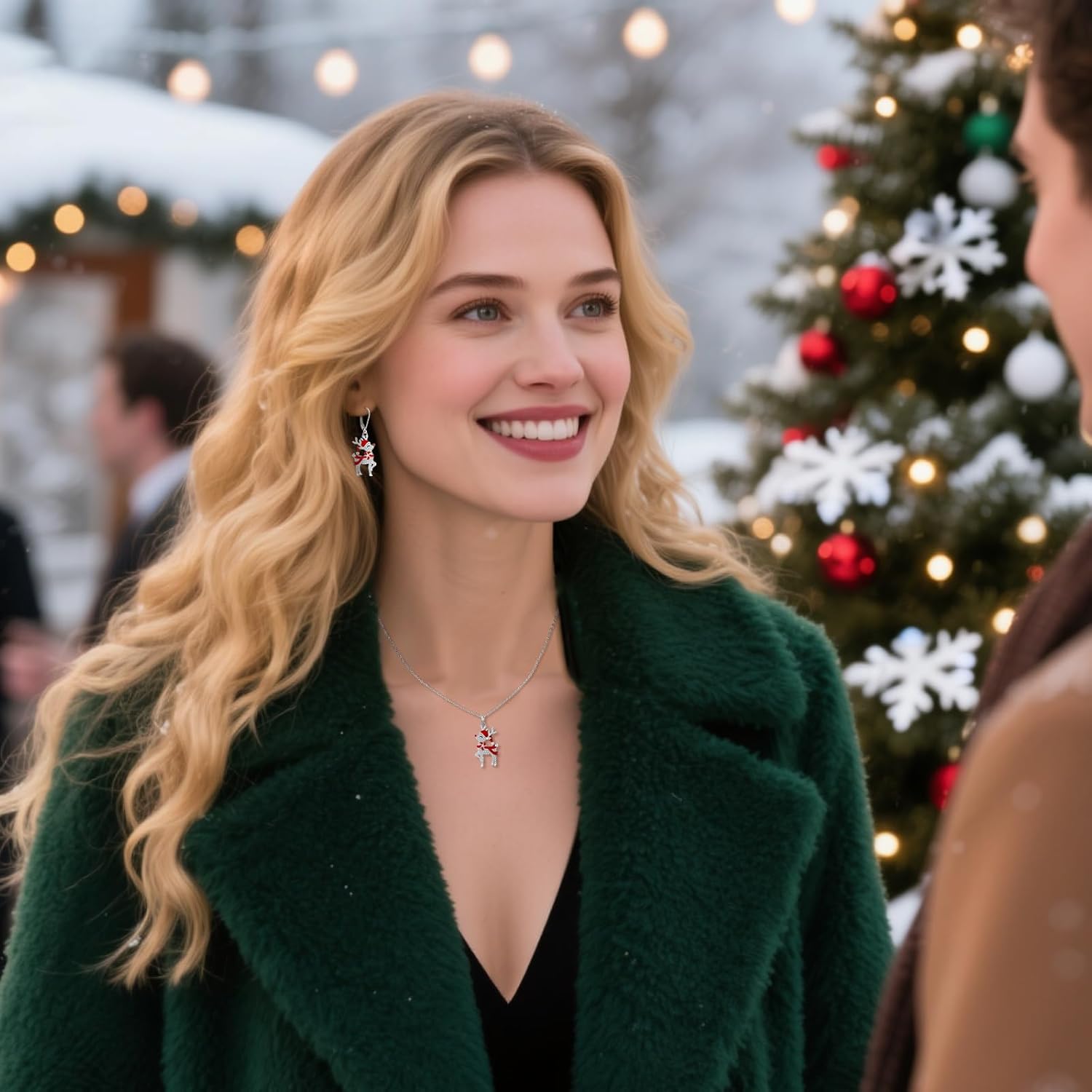 Fenthring Christmas Necklace Reindeer Necklace for Women Sterling Silver Reindeer Pendant Holiday Winter Jewelry Xmas Gifts - Image 5