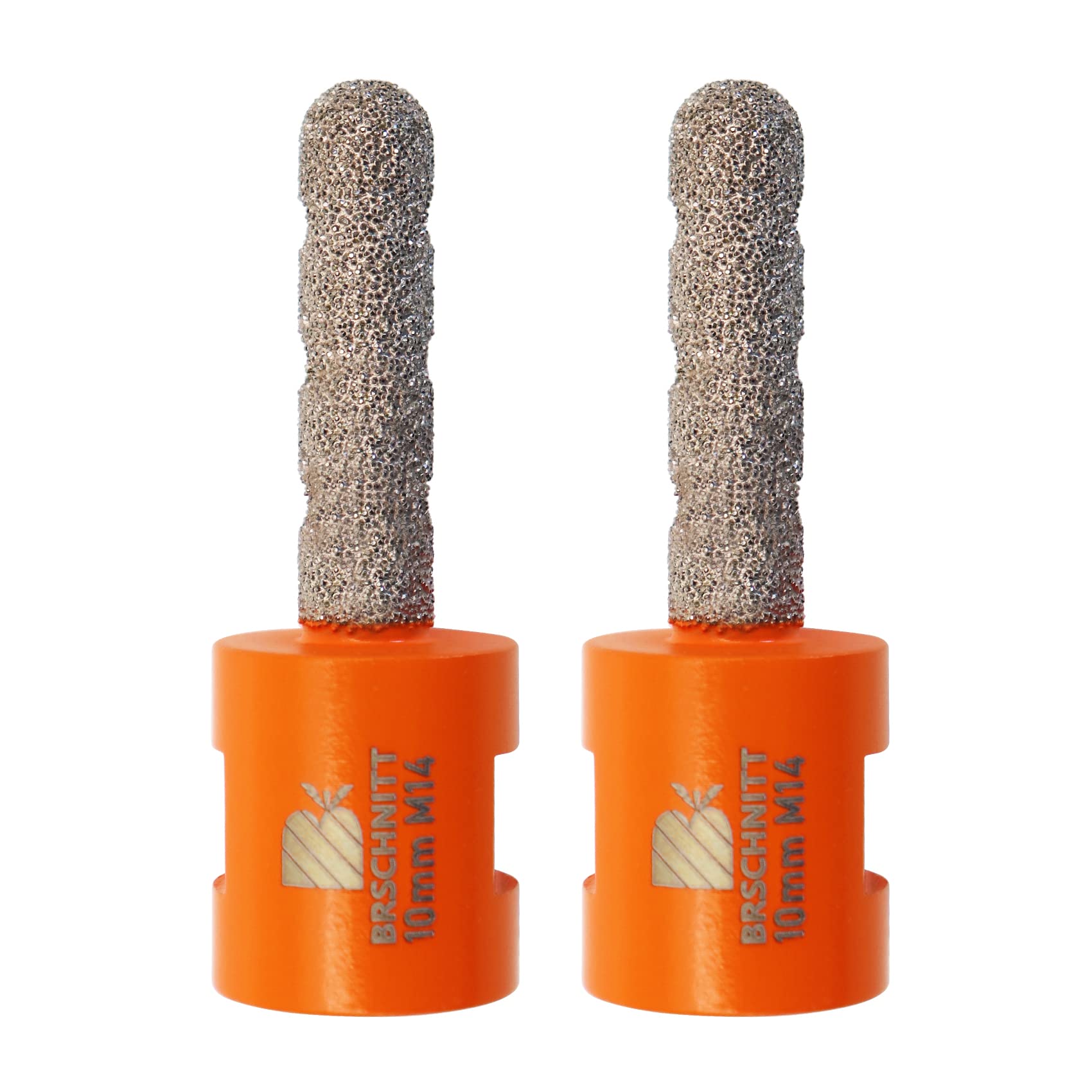 Diamond Finger Milling Bits,BRSCHNITT 2pcs 10mm Dry Core Drill Bit with M14 thread for Enlarging Shaping Existing Holes of Porcelain Tile Ceramic Marble Granite Countertop
