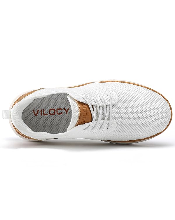 VILOCY Boy's Slip On Casual Dress Sneaker Hands Free Fashion Shoes Comfortable Oxfords Mesh Tennis Breathable School Uniform Formal Church Shoes White,35 by VILOCY - Used condition - Image 5
