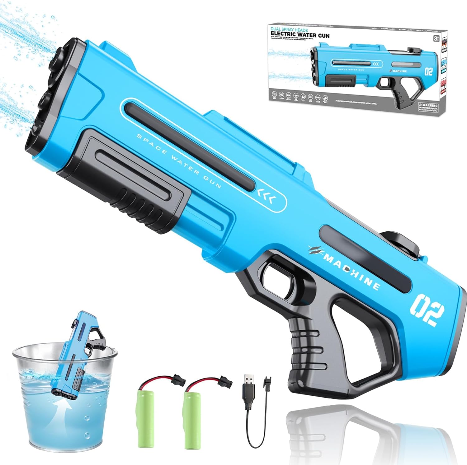 Electric Water Gun,Water Gun with Automatic Reload & 3 Modes,Powerful Squirt Gun Blaster Long Range Up to 32 FT,Outdoor Yard Party Water Shooting Game Toy,Ideal Summer Soaker Gift for Kids & Adults.