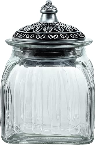 Miniatura 17 de SOCOSY Tarro de cristal transparente vintage para dulces con tapa, tarro de nueces, caja de joyería, tarros de dulces de boda, tarros de bufé