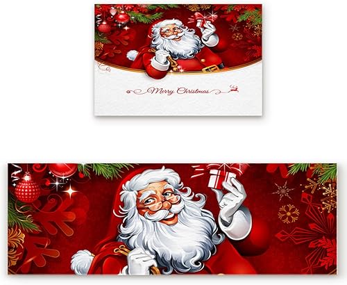 Miniatura 121 de Alfombras de cocina de Navidad absorbentes antideslizantes para piso, árbol de Navidad, muñeco de nieve y copo de nieve, alfombras y tapetes