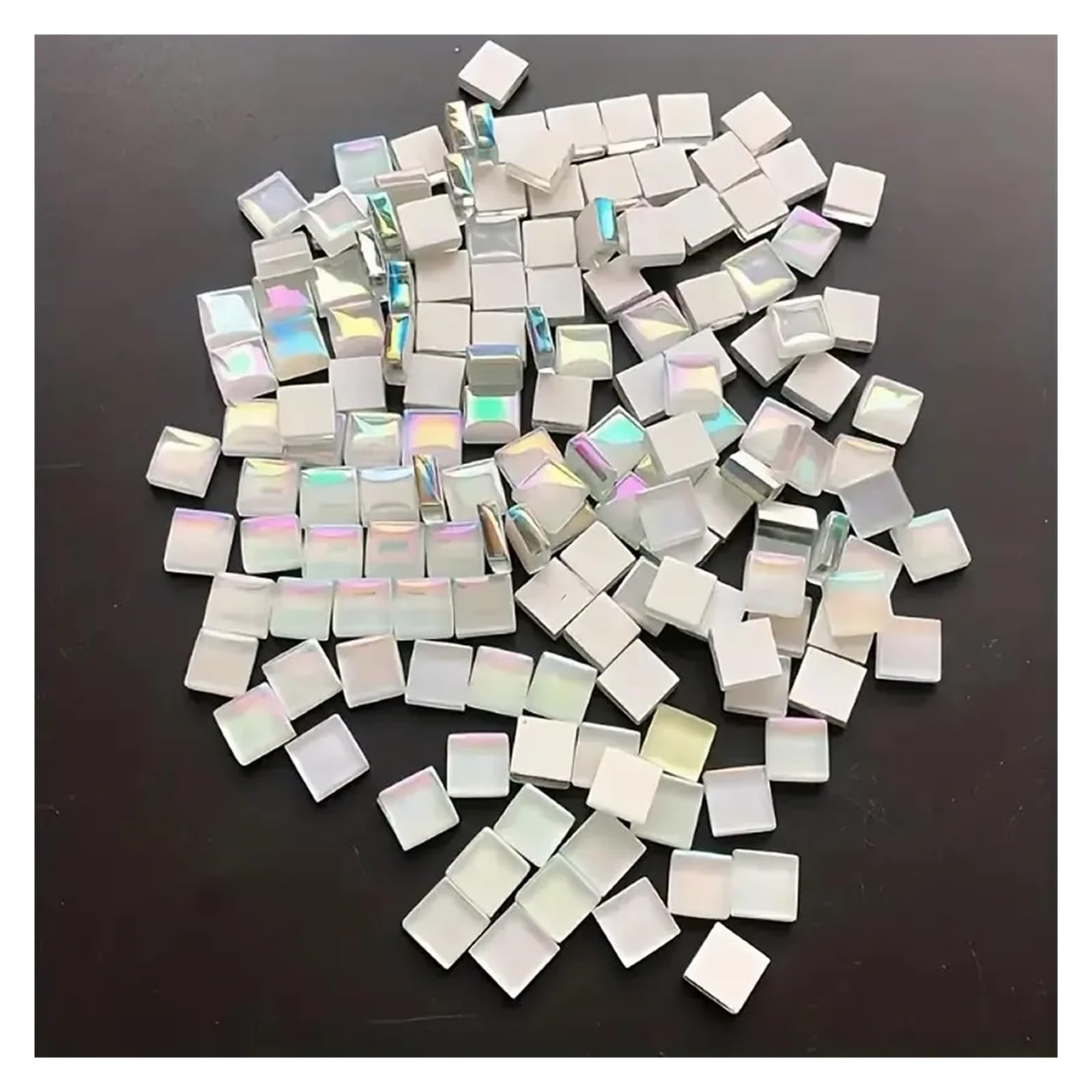 Metaliczny połysk Ceramika Mozaiki 100 szt. 1,0x1,0 cm Biały Zielony Niebieski Dekoracja Materiał do majsterkowania(100pcs Greenblue)