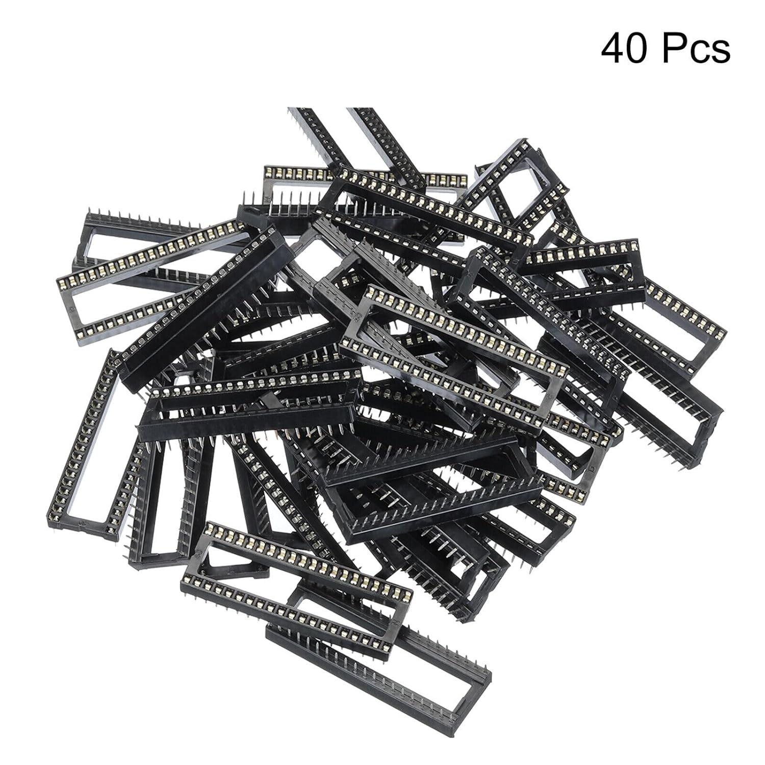 40pcs DIP IC Chip Socket Adapter Flat Pin 40P 2.54mm Pitch IC Socket 15.2mm YENCONG941
