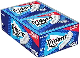 Chiclete Trident Max Hortelã Fresca Sem Açúcar - Caixa com 14 unid. de 16,5g