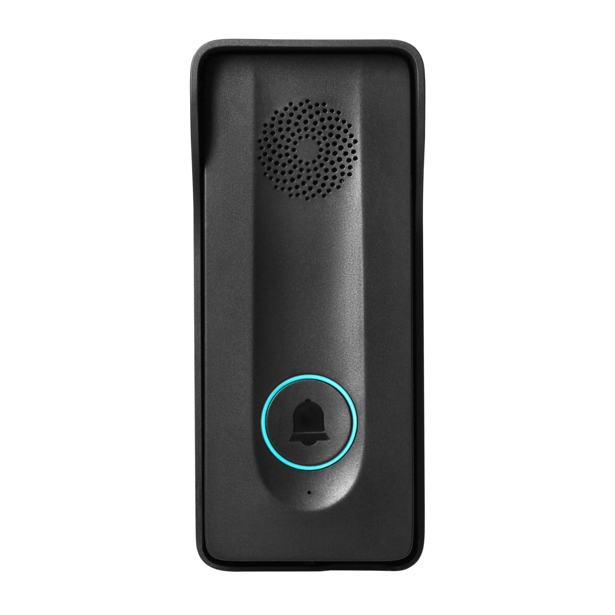 Kit Portier Audio Bidirectionnel avec Sonnette sans Fil Exterieur Etanche Interphone Mains Libres avec Pile Rechargable par USB-C pour 1 Famille Noir Parlophone sans Fil sans Combiné