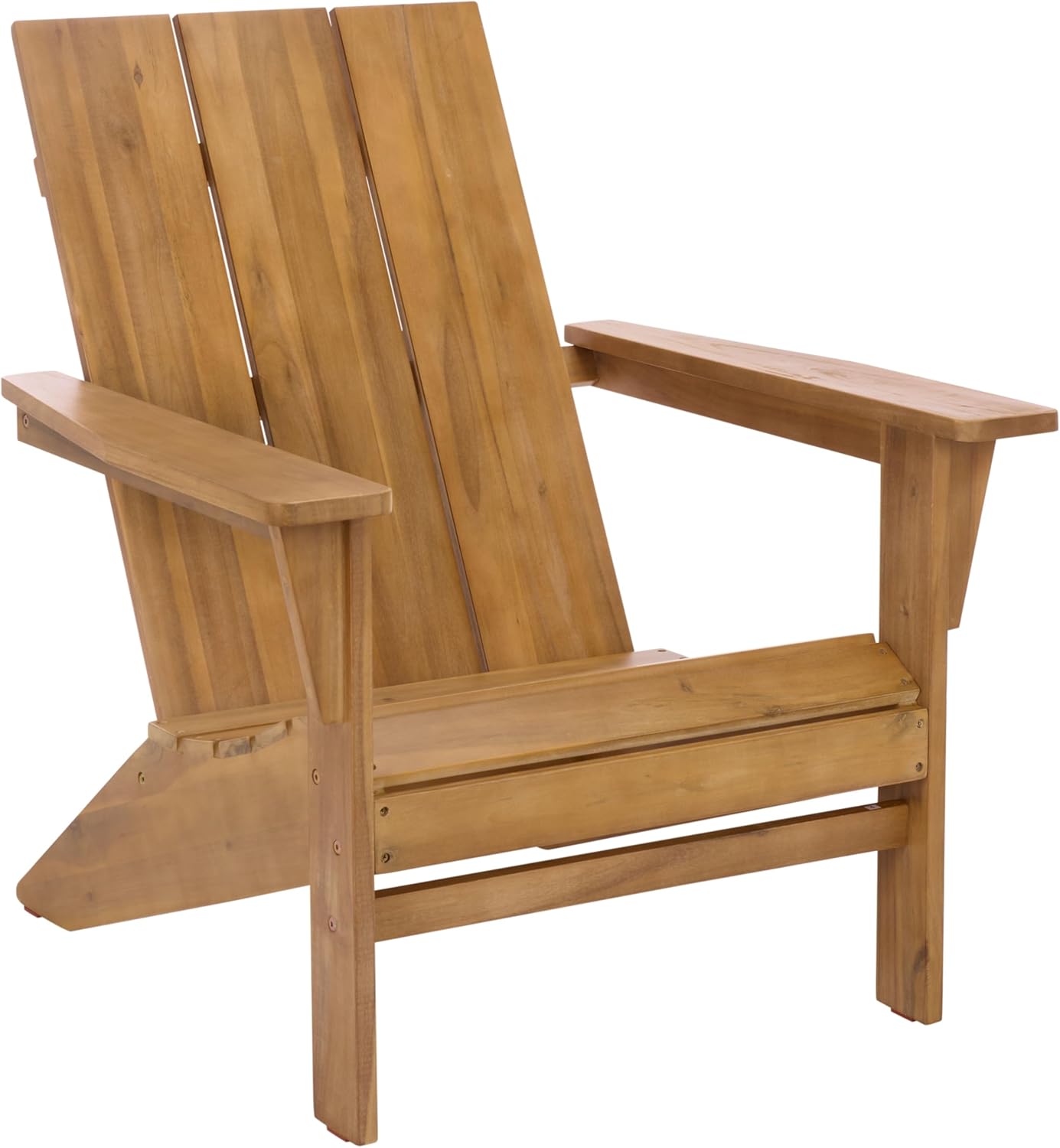 SAFAVIEH Outdoor - Alton Adirondack Chair - Oak Solid Wood - Weather Resistant - Ideal for Patio, Deck, Backyard, 30.31" W x 32.01" D x 34.65" H (PAT6801B)