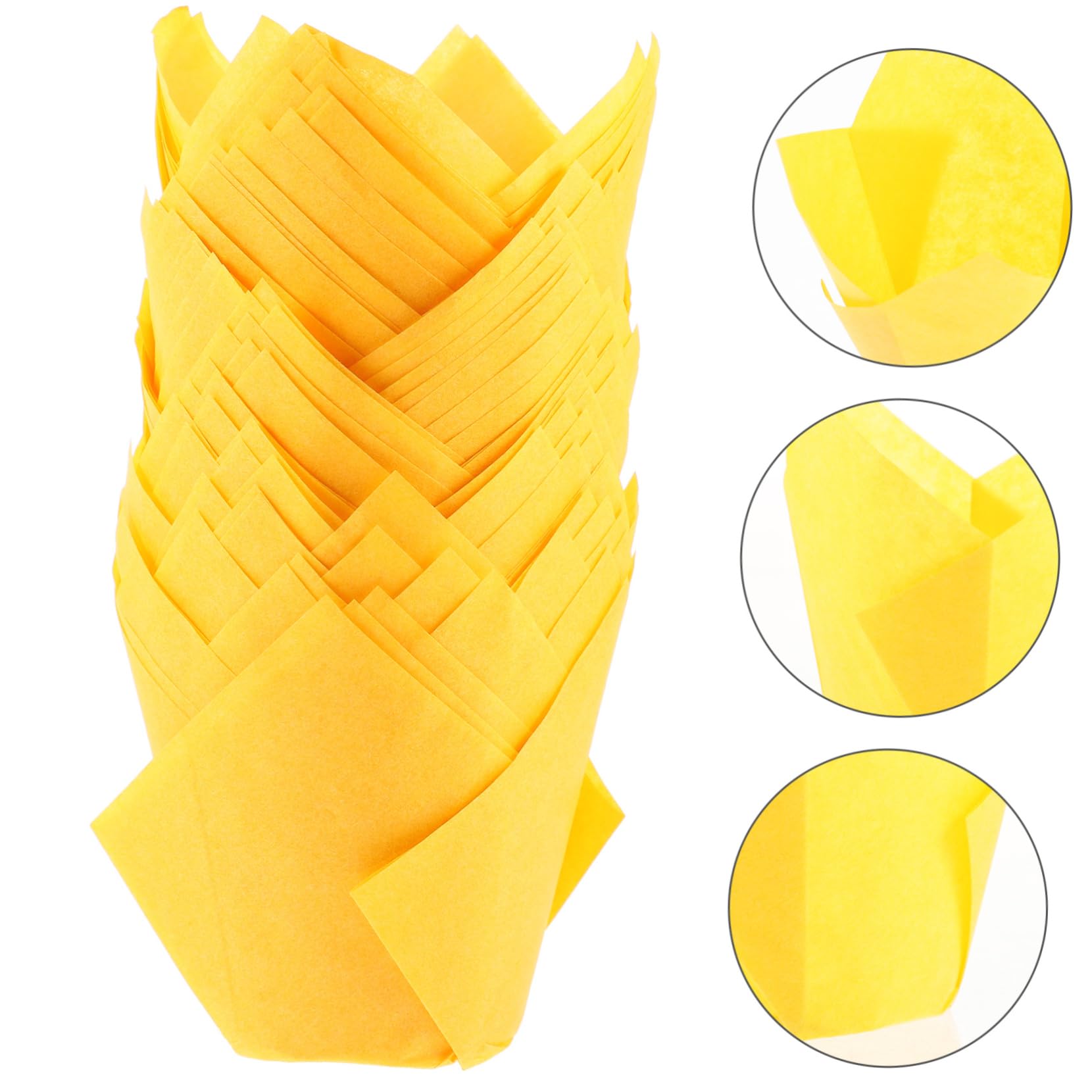 Ciieeo 300piezas Capacillos De Papel Para Forma De Loto Resistentes Al Calor y Aceites Para Muffins y Postres Color Naranja
